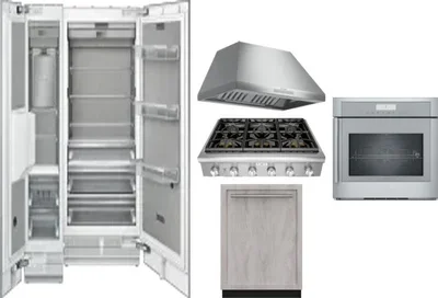 6 Piece Package Includes Refrigerator, Freezer, Cooktop, Wall Oven, Hood And Dishwasher