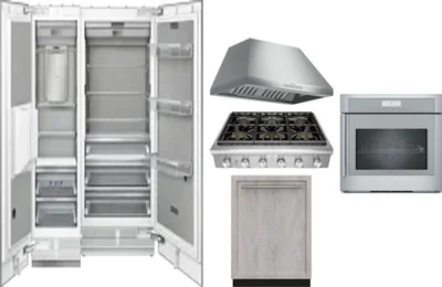 6 Piece Package Includes Refrigerator, Freezer, Cooktop, Wall Oven, Hood And Dishwasher