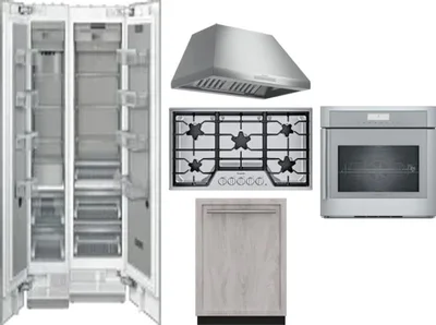 6 Piece Package Includes Refrigerator, Freezer, Cooktop, Wall Oven, Hood And Dishwasher