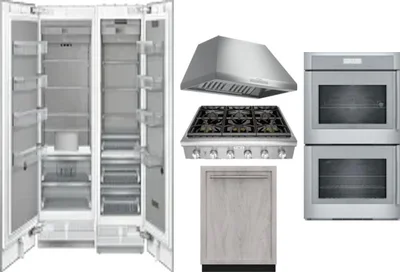 6 Piece Package Includes Refrigerator, Freezer, Cooktop, Wall Oven, Hood And Dishwasher