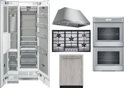 6 Piece Package Includes Refrigerator, Freezer, Cooktop, Wall Oven, Hood And Dishwasher
