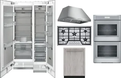 6 Piece Package Includes Refrigerator, Freezer, Cooktop, Wall Oven, Hood And Dishwasher