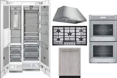 6 Piece Package Includes Refrigerator, Freezer, Cooktop, Wall Oven, Hood And Dishwasher