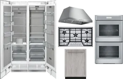 6 Piece Package Includes Refrigerator, Freezer, Cooktop, Wall Oven, Hood And Dishwasher