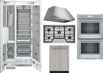 6 Piece Package Includes Refrigerator, Freezer, Cooktop, Wall Oven, Hood And Dishwasher