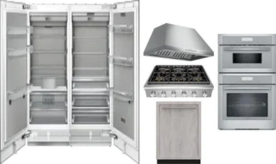 6 Piece Package Includes Refrigerator, Freezer, Cooktop, Wall Oven, Hood And Dishwasher