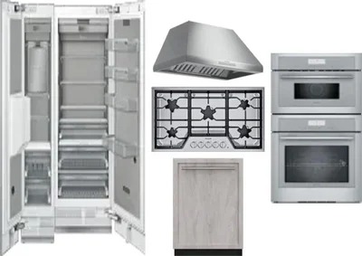 6 Piece Package Includes Refrigerator, Freezer, Cooktop, Wall Oven, Hood And Dishwasher
