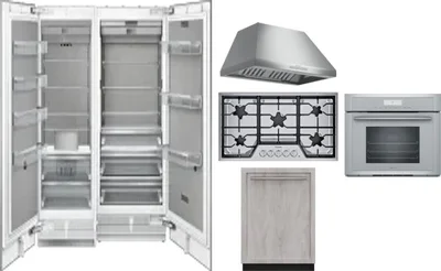 6 Piece Package Includes Refrigerator, Freezer, Cooktop, Wall Oven, Hood And Dishwasher