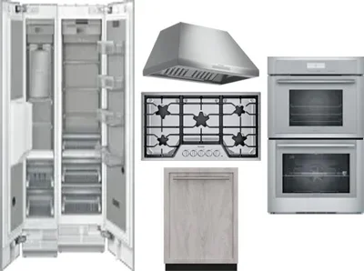 6 Piece Package Includes Refrigerator, Freezer, Cooktop, Wall Oven, Hood And Dishwasher