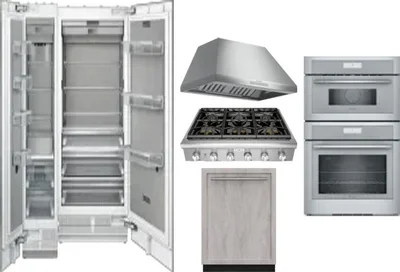 6 Piece Package Includes Refrigerator, Freezer, Cooktop, Wall Oven, Hood And Dishwasher