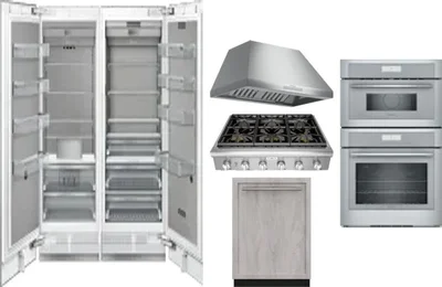 6 Piece Package Includes Refrigerator, Freezer, Cooktop, Wall Oven, Hood And Dishwasher