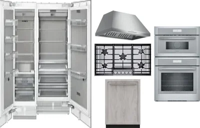6 Piece Package Includes Refrigerator, Freezer, Cooktop, Wall Oven, Hood And Dishwasher