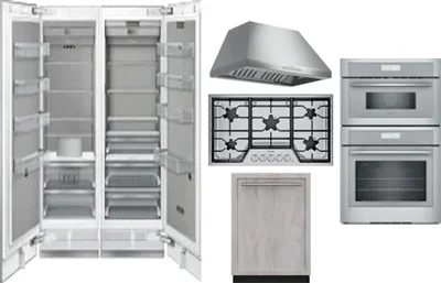 6 Piece Package Includes Refrigerator, Freezer, Cooktop, Wall Oven, Hood And Dishwasher