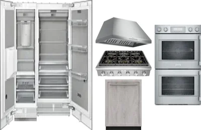 6 Piece Package Includes Refrigerator, Freezer, Cooktop, Wall Oven, Hood And Dishwasher