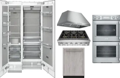 6 Piece Package Includes Refrigerator, Freezer, Cooktop, Wall Oven, Hood And Dishwasher