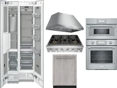 6 Piece Package Includes Refrigerator, Freezer, Cooktop, Wall Oven, Hood And Dishwasher