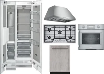 6 Piece Package Includes Refrigerator, Freezer, Cooktop, Wall Oven, Hood And Dishwasher