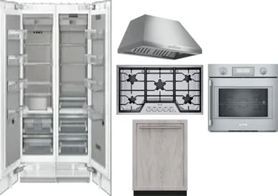 6 Piece Package Includes Refrigerator, Freezer, Cooktop, Wall Oven, Hood And Dishwasher