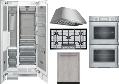6 Piece Package Includes Refrigerator, Freezer, Cooktop, Wall Oven, Hood And Dishwasher