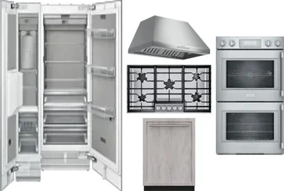 6 Piece Package Includes Refrigerator, Freezer, Cooktop, Wall Oven, Hood And Dishwasher