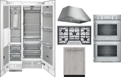 6 Piece Package Includes Refrigerator, Freezer, Cooktop, Wall Oven, Hood And Dishwasher