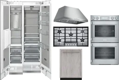 6 Piece Package Includes Refrigerator, Freezer, Cooktop, Wall Oven, Hood And Dishwasher