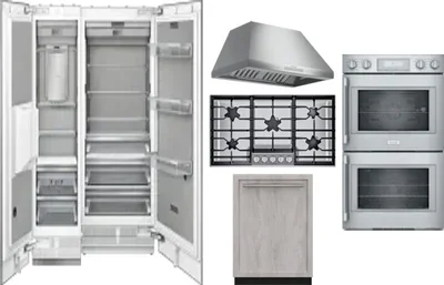 6 Piece Package Includes Refrigerator, Freezer, Cooktop, Wall Oven, Hood And Dishwasher