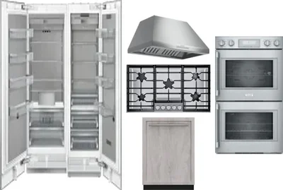 6 Piece Package Includes Refrigerator, Freezer, Cooktop, Wall Oven, Hood And Dishwasher