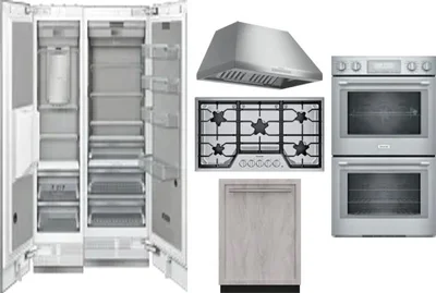 6 Piece Package Includes Refrigerator, Freezer, Cooktop, Wall Oven, Hood And Dishwasher