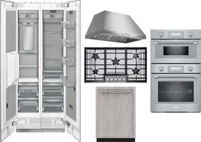 6 Piece Package Includes Refrigerator, Freezer, Cooktop, Wall Oven, Hood And Dishwasher