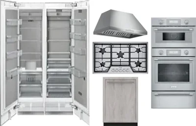 6 Piece Package Includes Refrigerator, Freezer, Cooktop, Wall Oven, Hood And Dishwasher