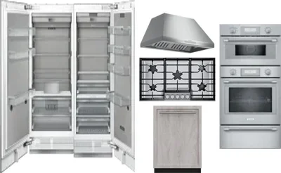 6 Piece Package Includes Refrigerator, Freezer, Cooktop, Wall Oven, Hood And Dishwasher