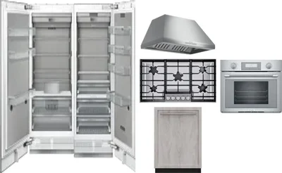 6 Piece Package Includes Refrigerator, Freezer, Cooktop, Wall Oven, Hood And Dishwasher