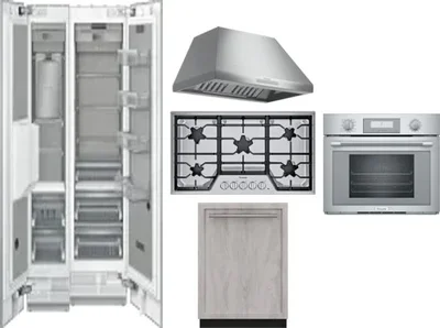 6 Piece Package Includes Refrigerator, Freezer, Cooktop, Wall Oven, Hood And Dishwasher