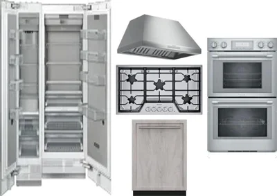 6 Piece Package Includes Refrigerator, Freezer, Cooktop, Wall Oven, Hood And Dishwasher
