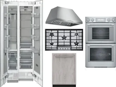6 Piece Package Includes Refrigerator, Freezer, Cooktop, Wall Oven, Hood And Dishwasher