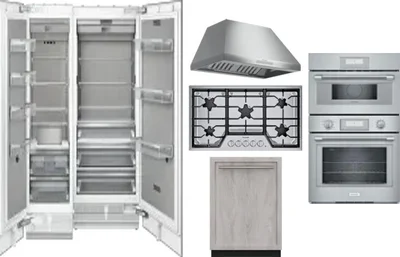 6 Piece Package Includes Refrigerator, Freezer, Cooktop, Wall Oven, Hood And Dishwasher