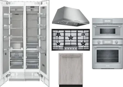 6 Piece Package Includes Refrigerator, Freezer, Cooktop, Wall Oven, Hood And Dishwasher