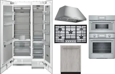 6 Piece Package Includes Refrigerator, Freezer, Cooktop, Wall Oven, Hood And Dishwasher