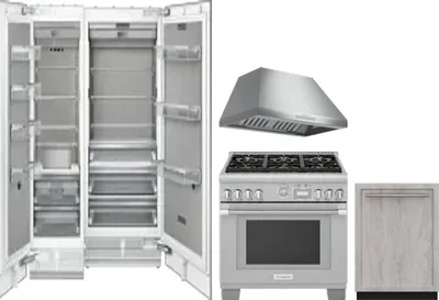 5 Piece Package Includes Refrigerator, Freezer, Range, Hood And Dishwasher