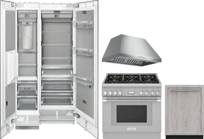 5 Piece Package Includes Refrigerator, Freezer, Range, Hood And Dishwasher