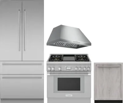4 Piece Package Includes Refrigerator, Range, Hood And Dishwasher