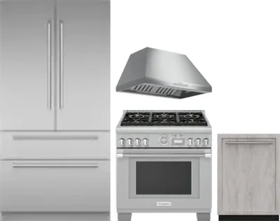4 Piece Package Includes Refrigerator, Range, Hood And Dishwasher