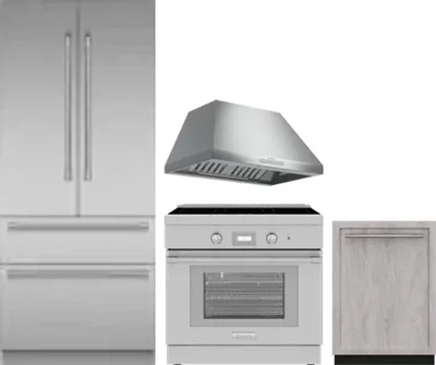 4 Piece Package Includes Refrigerator, Range, Hood And Dishwasher