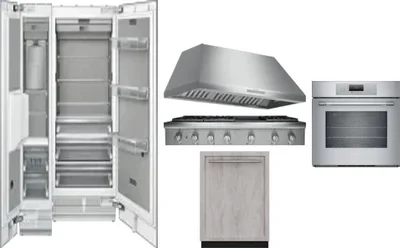 6 Piece Package Includes Refrigerator, Freezer, Cooktop, Wall Oven, Hood And Dishwasher
