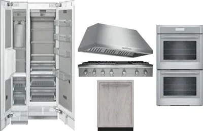 6 Piece Package Includes Refrigerator, Freezer, Cooktop, Wall Oven, Hood And Dishwasher