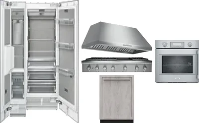 6 Piece Package Includes Refrigerator, Freezer, Cooktop, Wall Oven, Hood And Dishwasher