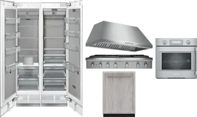 6 Piece Package Includes Refrigerator, Freezer, Cooktop, Wall Oven, Hood And Dishwasher