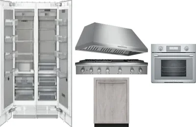 6 Piece Package Includes Refrigerator, Freezer, Cooktop, Wall Oven, Hood And Dishwasher