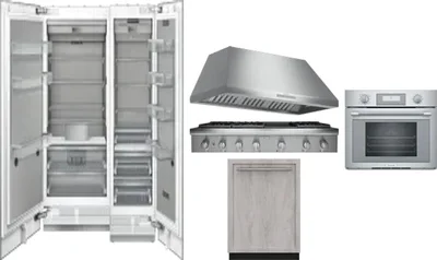 6 Piece Package Includes Refrigerator, Freezer, Cooktop, Wall Oven, Hood And Dishwasher